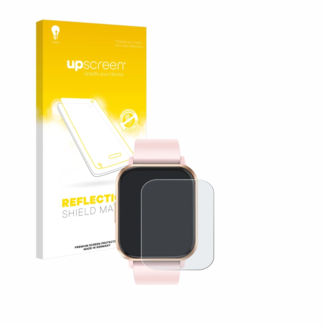 Front side of a product packaging with the brand logo upscreen. Next to it is the device walkbee Smartwatch 1.83