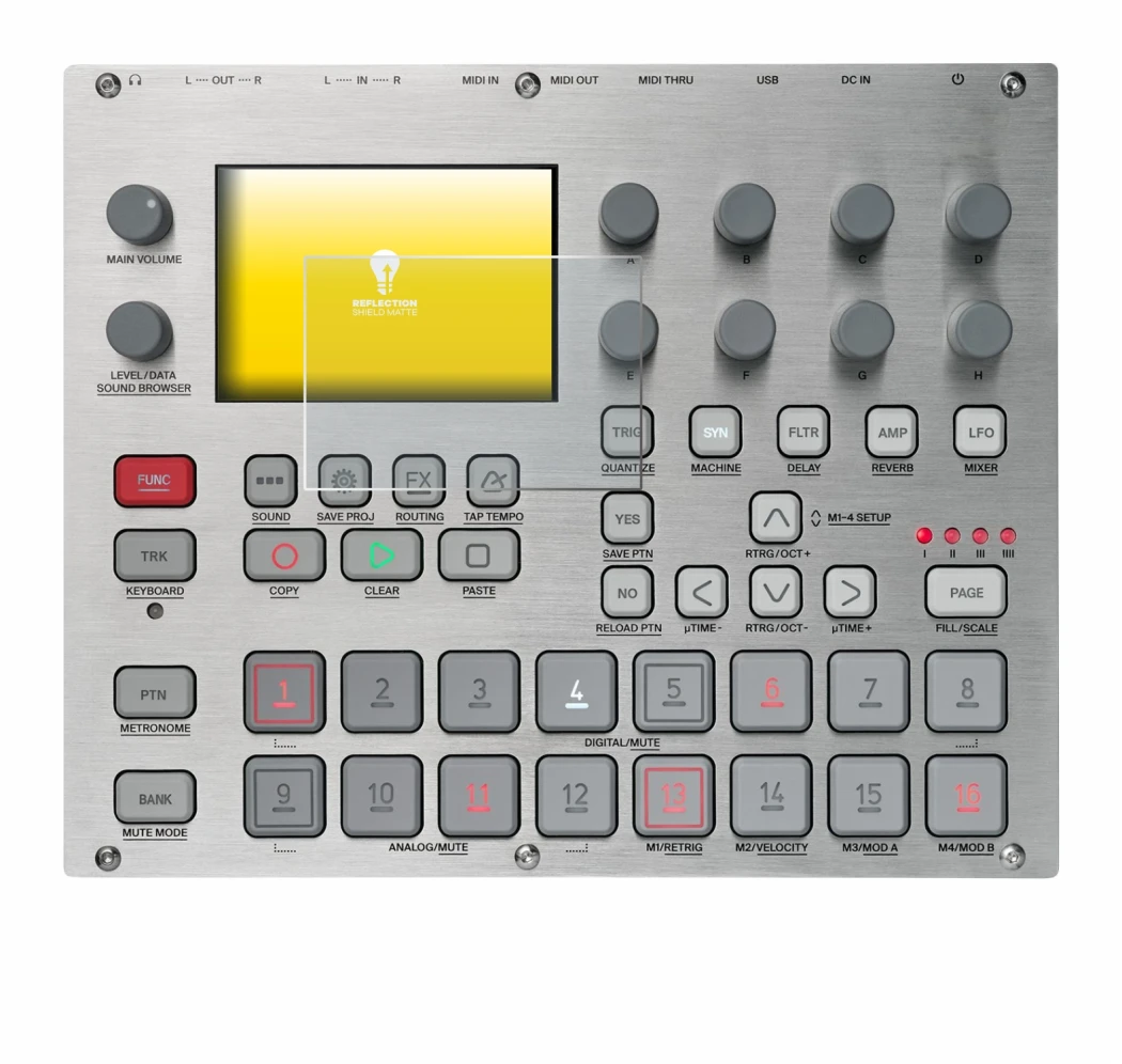 Image of the device Elektron Syntakt E25 Remix Edition with a wide variety of screen protectors.