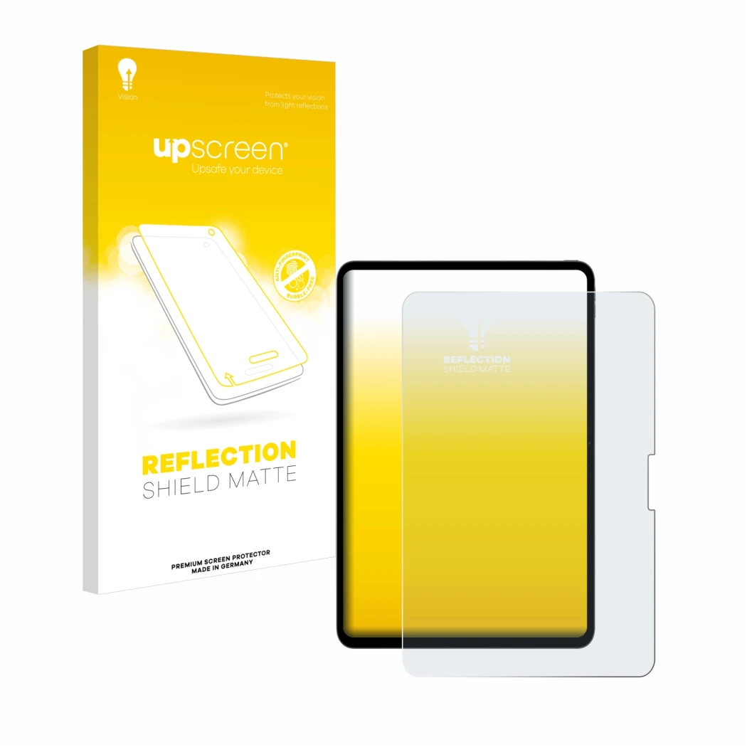 Front side of a product packaging with the brand logo upscreen. Next to it is the device Apple iPad Pro 13