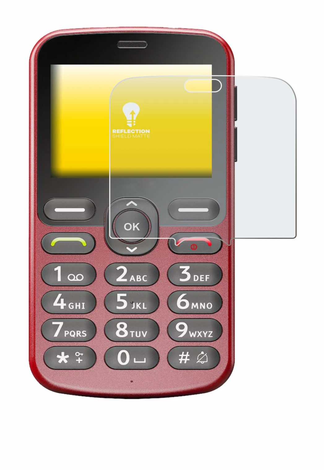 Image of the device Doro 1880 with a wide variety of screen protectors.