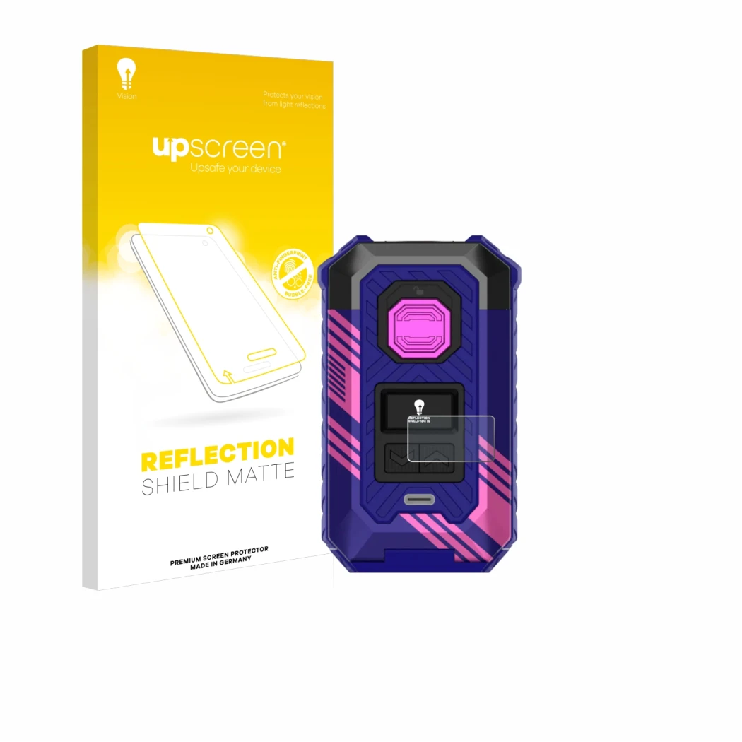 Front side of a product packaging with the brand logo upscreen. Next to it is the device Vaporesso Armour Max shown with the c