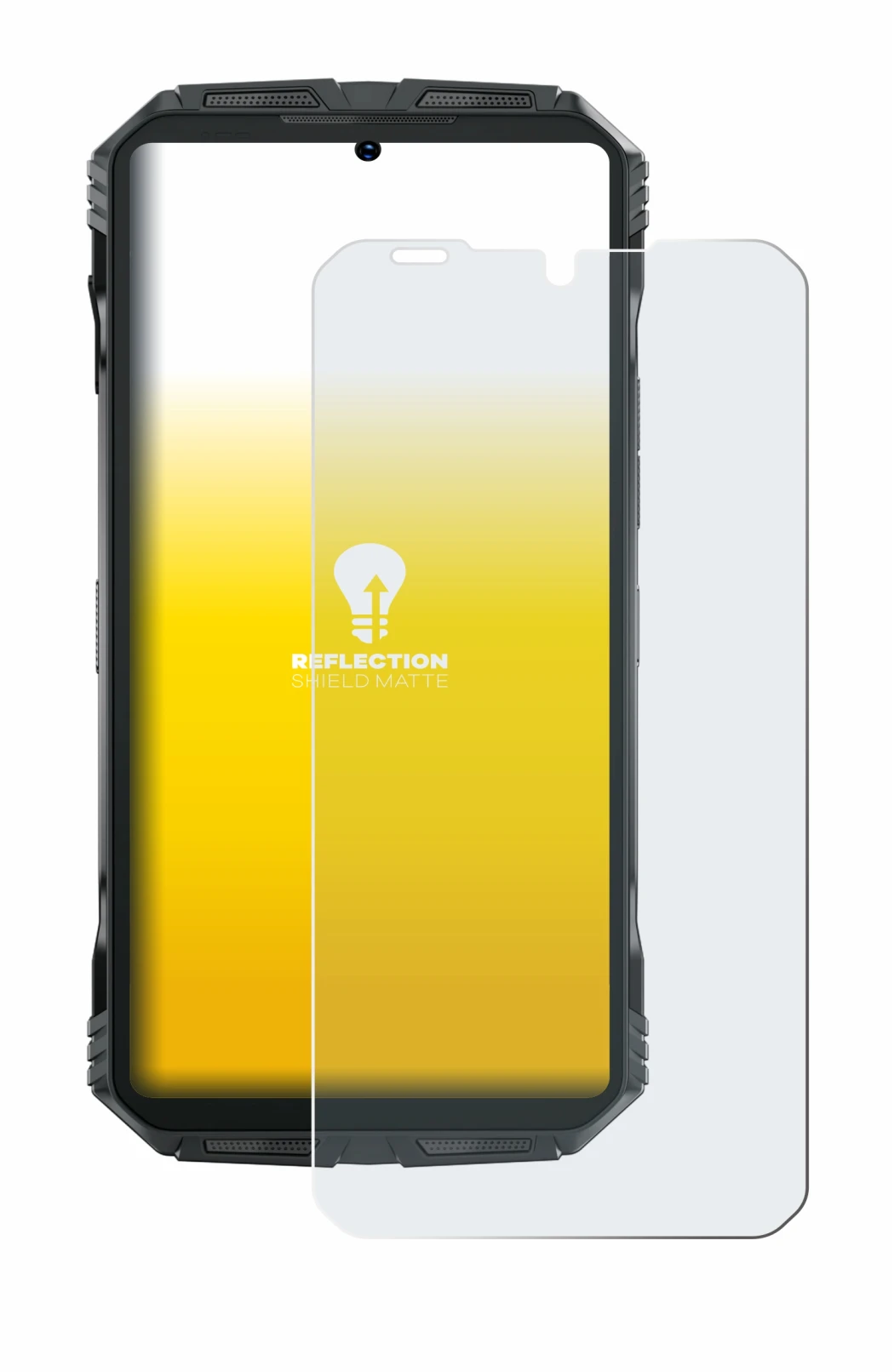 Image of the device Doogee S Punk with a wide variety of screen protectors.