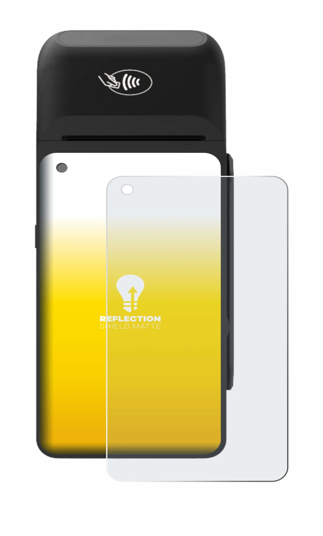 Image of the device Verifone T650c with a wide variety of screen protectors.