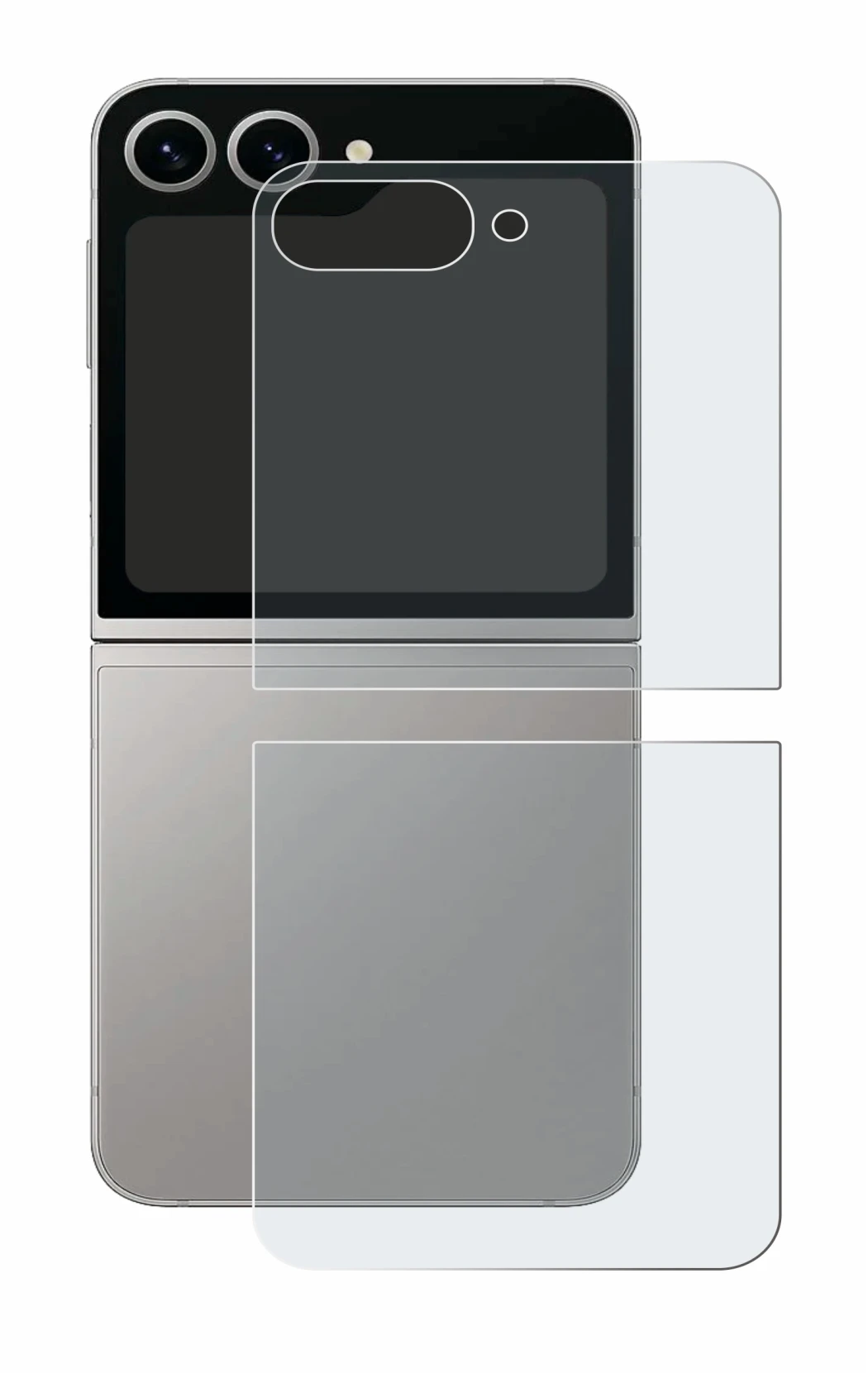 Image of the device Samsung Galaxy Z Flip 6 (Back) with a wide variety of screen protectors.