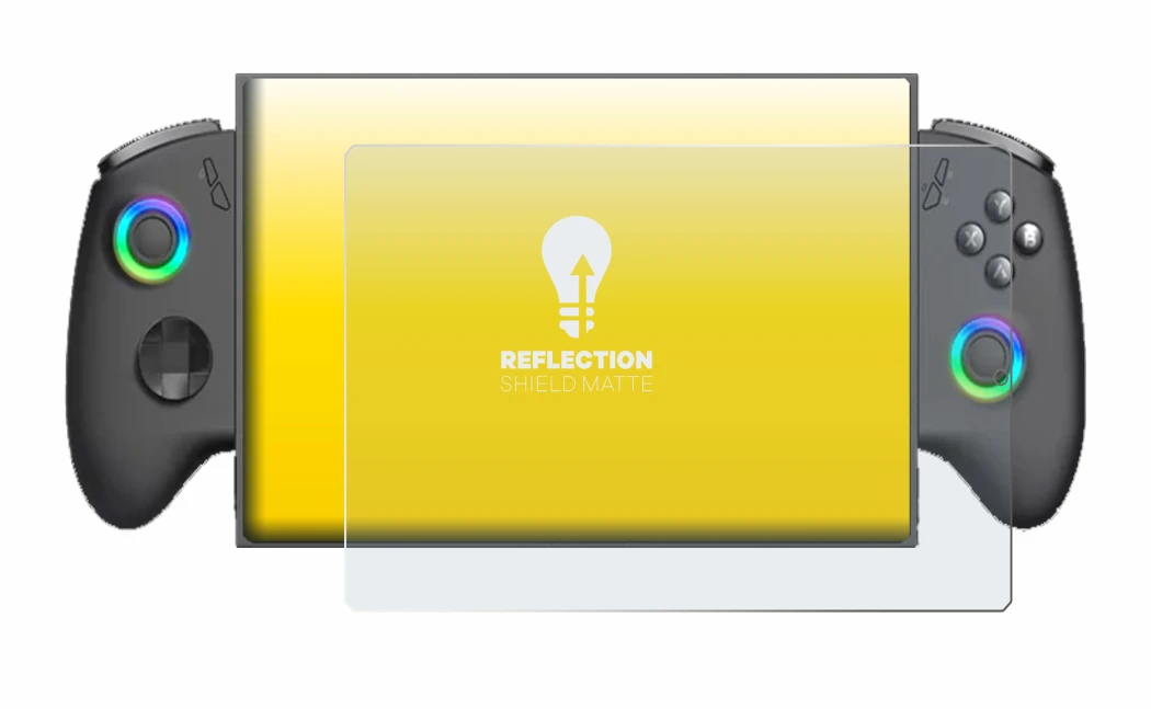 Image of the device OneXPlayer X1 Mini with a wide variety of screen protectors.