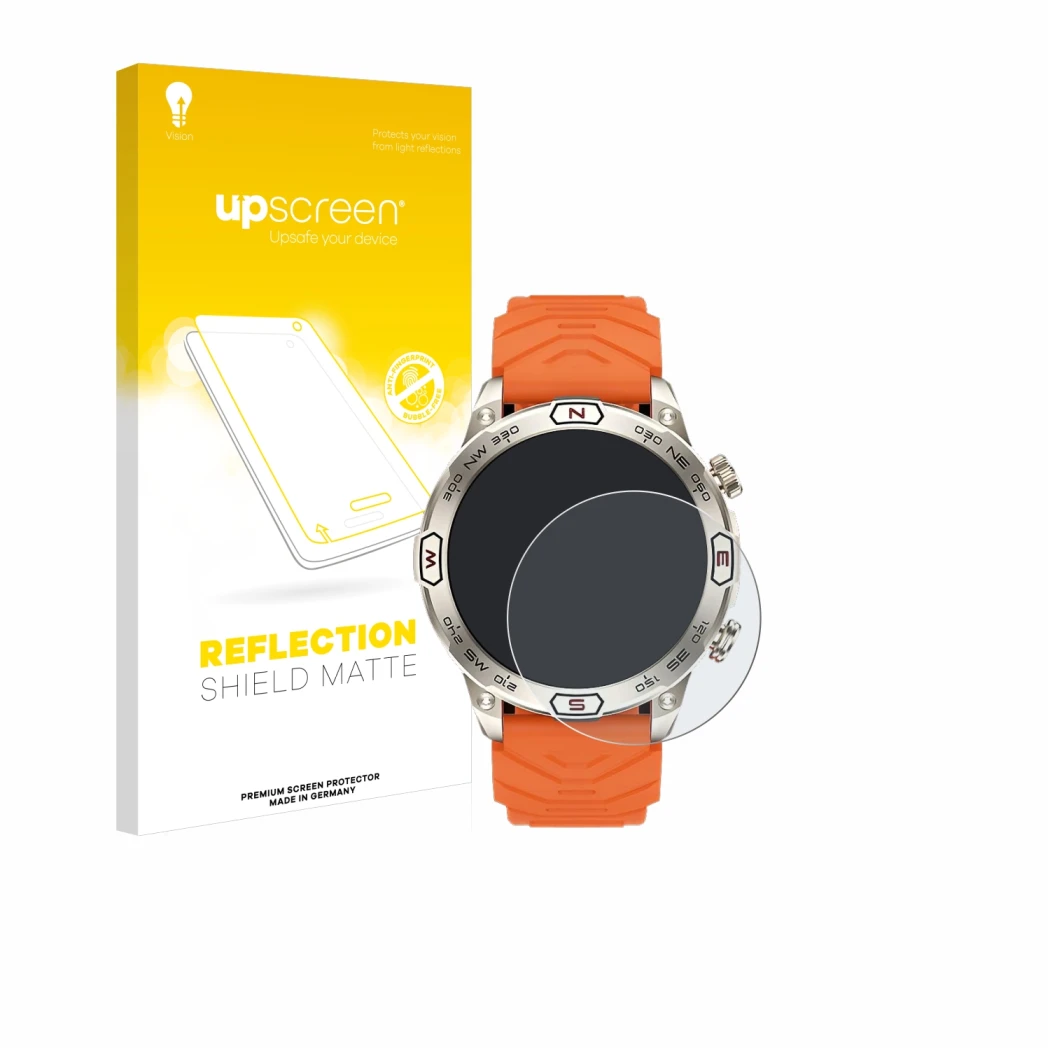 Front side of a product packaging with the brand logo upscreen. Next to it is the device Bytelike Smartwatch 1.43