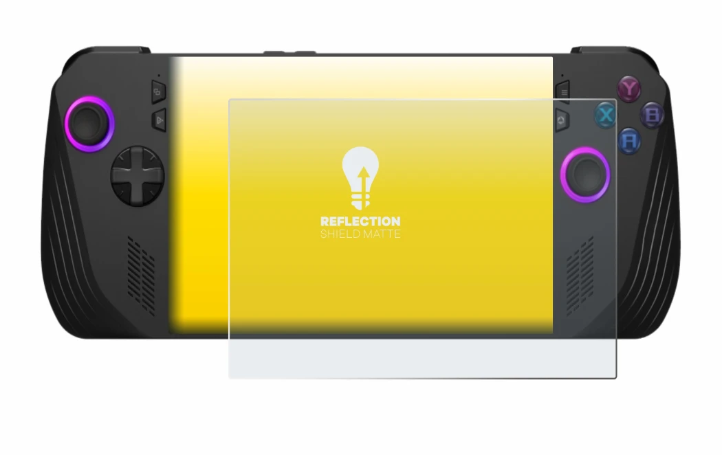 Image of the device ASUS ROG Ally X (2024) with a wide variety of screen protectors.