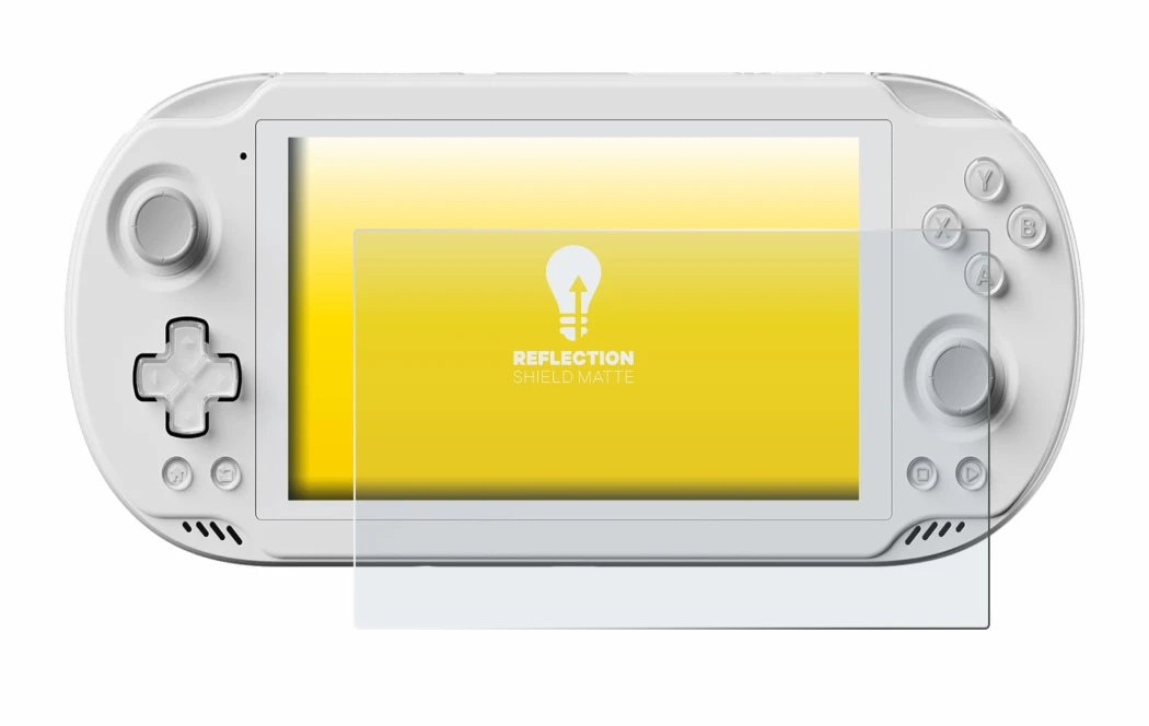 Image of the device AYN Odin 2 Mini with a wide variety of screen protectors.