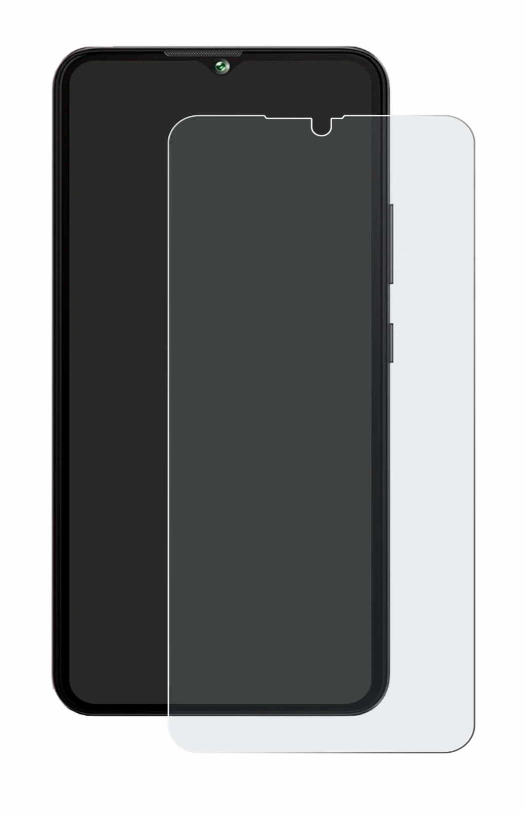 Image of the device Cubot A10 with a wide variety of screen protectors.