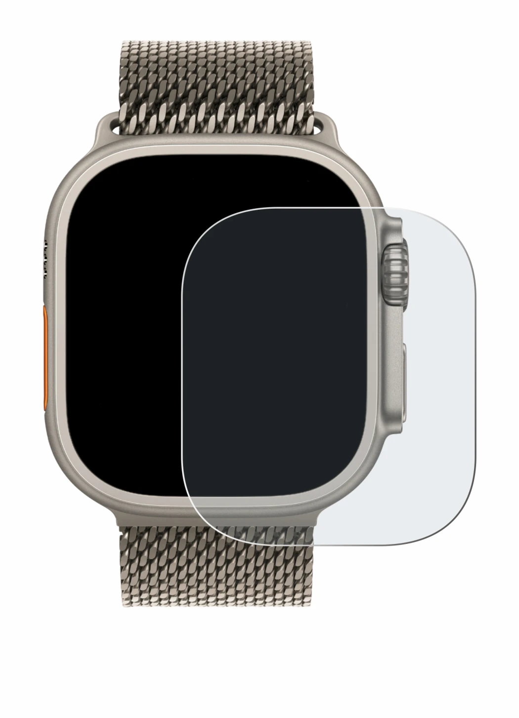 Image of the device Apple Watch Ultra 3 with a wide variety of screen protectors.