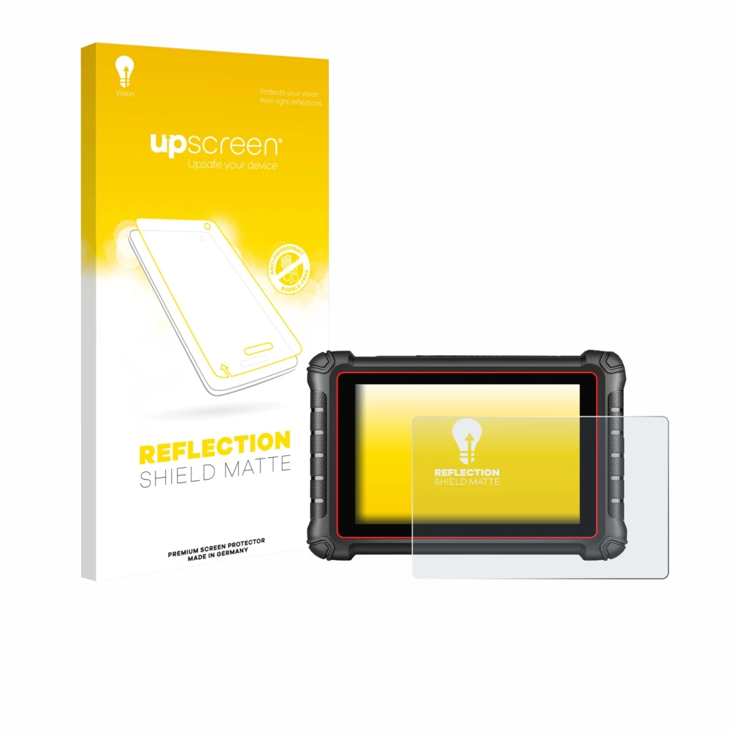 Front side of a product packaging with the brand logo upscreen. Next to it is the device Autel MK900BT shown with the correspo