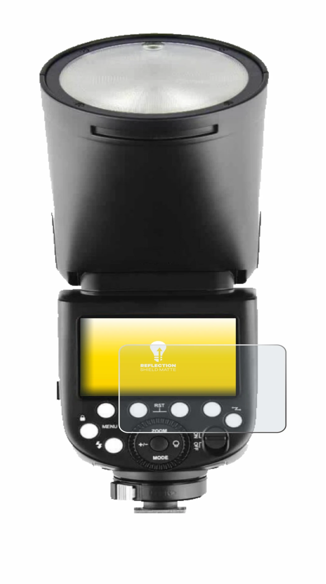 Image of the device Godox TT685 II with a wide variety of screen protectors.