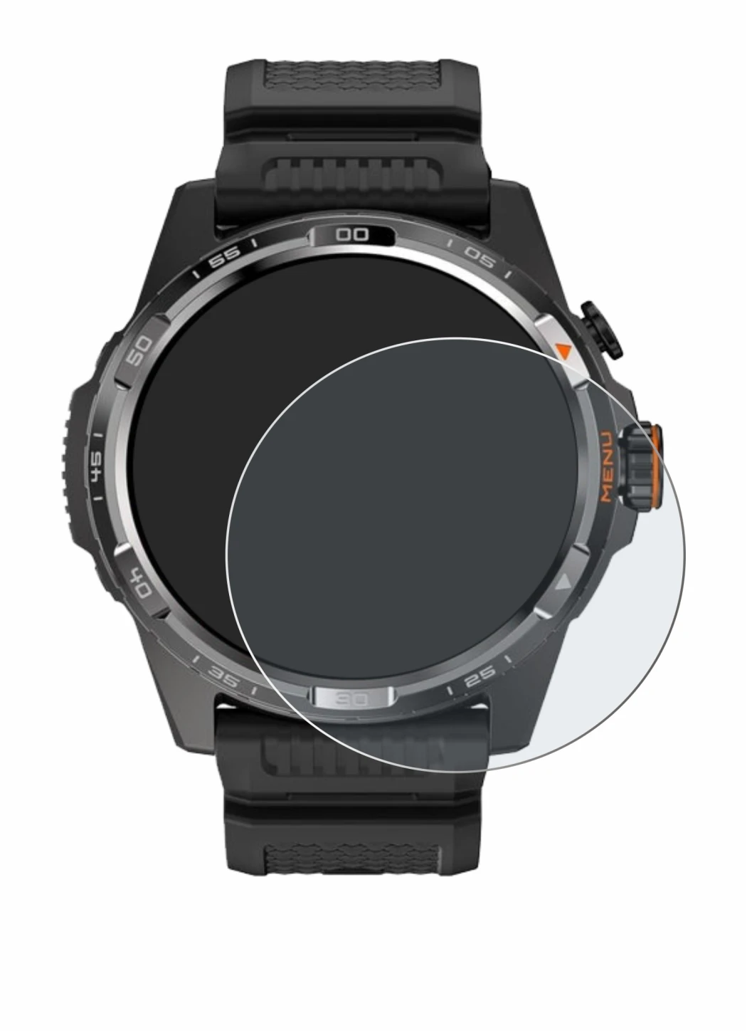 Image of the device Mobvoi Ticwatch Atlas with a wide variety of screen protectors.