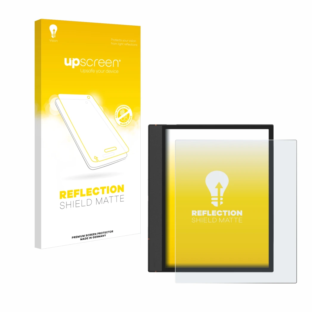 Front side of a product packaging with the brand logo upscreen. Next to it is the device Boox Note Air 4 C shown with the corr