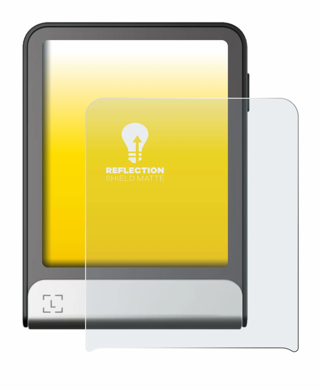 Image of the device Ledger Flex with a wide variety of screen protectors.