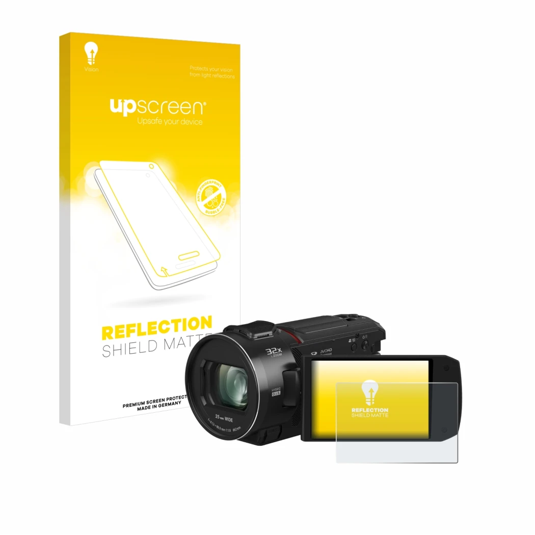 Front side of a product packaging with the brand logo upscreen. Next to it is the device Panasonic HC-VX3 shown with the corre