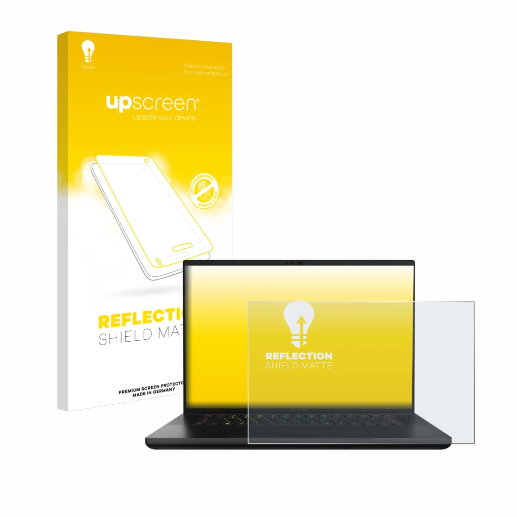 Front side of a product packaging with the brand logo upscreen. Next to it is the device Razer Blade 16 2024 shown with the co