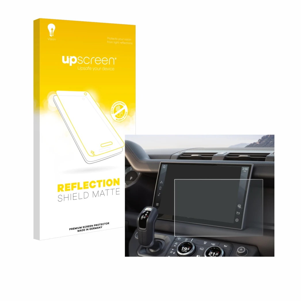 Front side of a product packaging with the brand logo upscreen. Next to it is the device Land Rover Defender (2025) 10