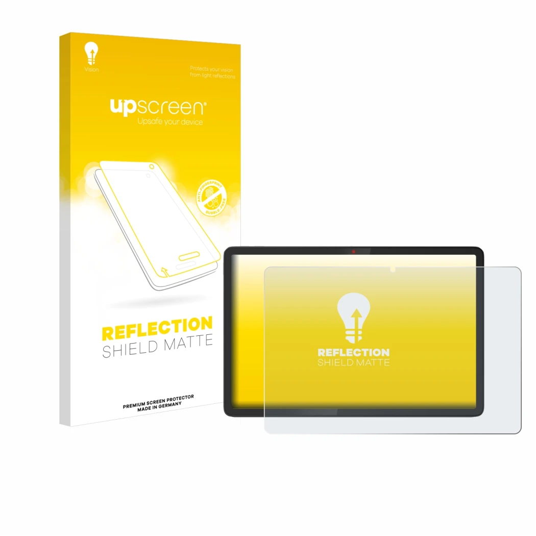 Front side of a product packaging with the brand logo upscreen. Next to it is the device Lenovo Chromebook Duet 11M889 shown w