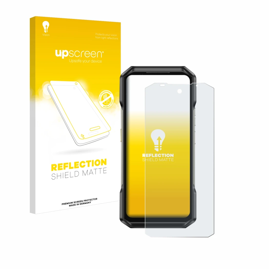Front side of a product packaging with the brand logo upscreen. Next to it is the device Ulefone Armor 27 shown with the corre