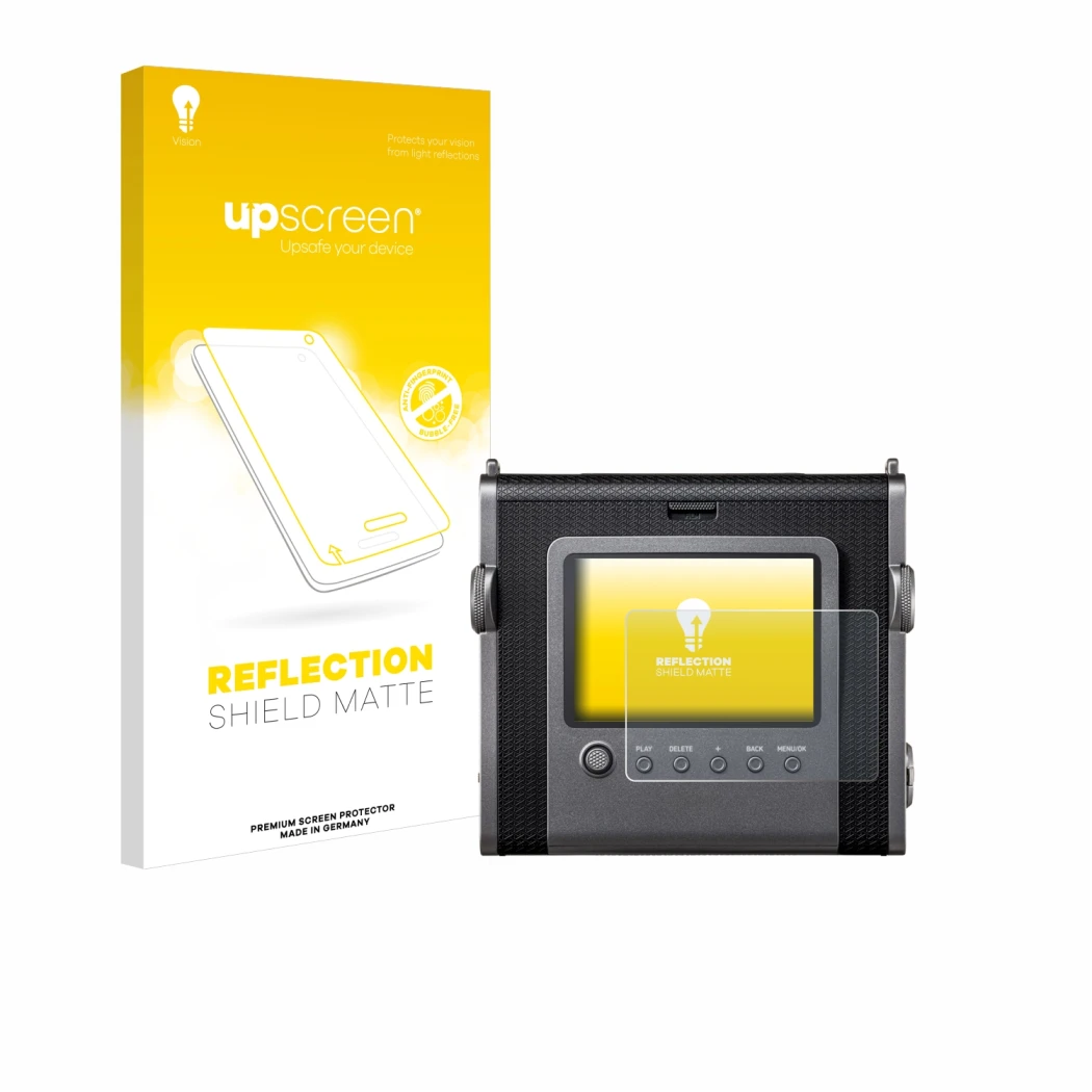 Front side of a product packaging with the brand logo upscreen. Next to it is the device Fujifilm Instax Wide Evo shown with t