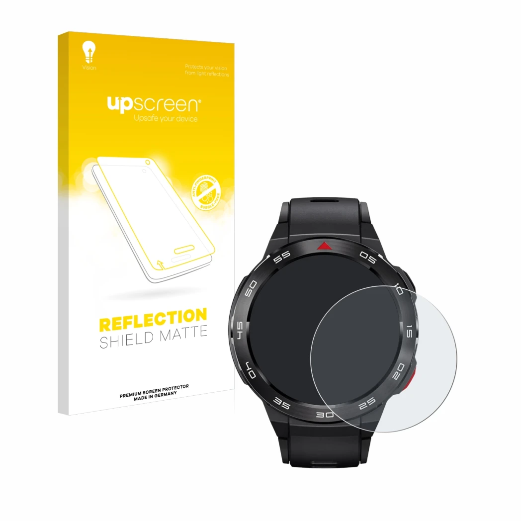 Front side of a product packaging with the brand logo upscreen. Next to it is the device Xiaomi Mibro GS Pro shown with the co