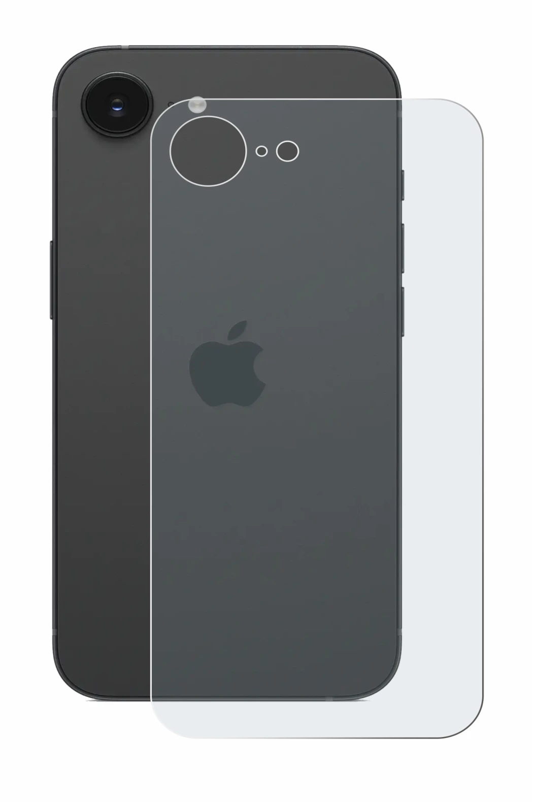Image of the device Apple iPhone 16e (Back) with a wide variety of screen protectors.