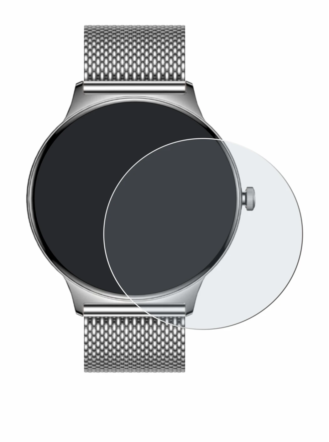 Image of the device Pireware Slim Smartwatch with a wide variety of screen protectors.