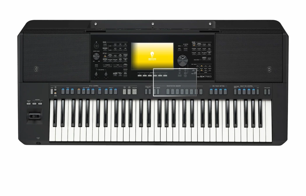 Image of the device Yamaha PSR-SX720 with a wide variety of screen protectors.