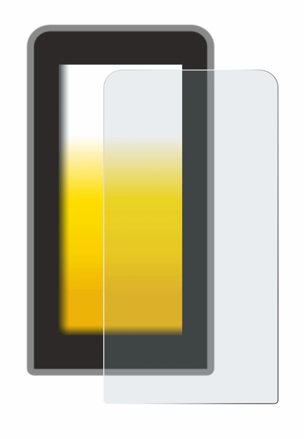 Image of the device Tenways CGO600 Pro with a wide variety of screen protectors.