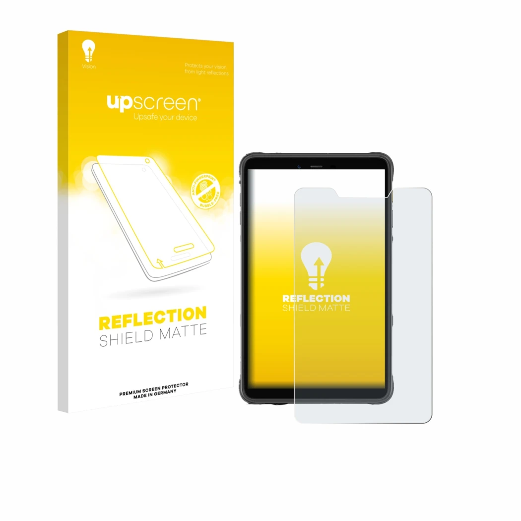Front side of a product packaging with the brand logo upscreen. Next to it is the device Ulefone Armor Pad Pro shown with the