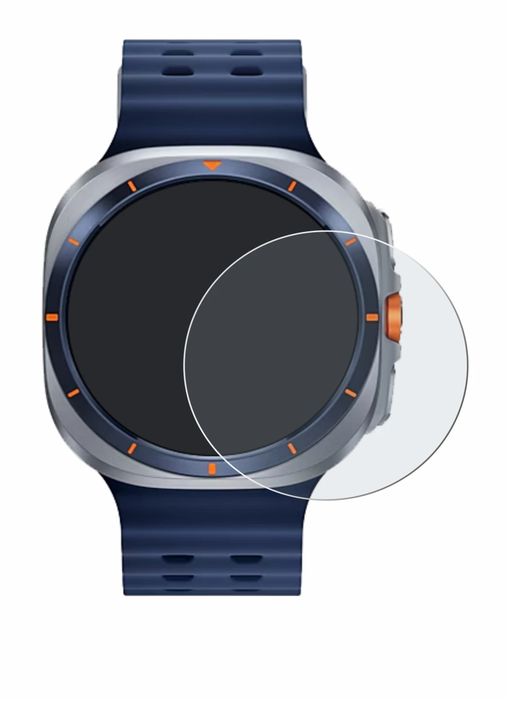 Image of the device Samsung Galaxy Watch Ultra 2025 (47 mm) with a wide variety of screen protectors.