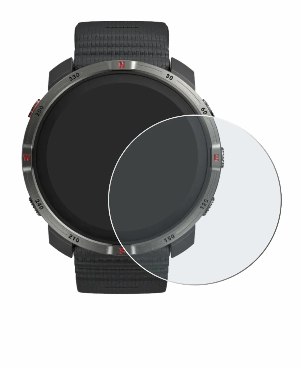 Image of the device Polar Grit X2 with a wide variety of screen protectors.