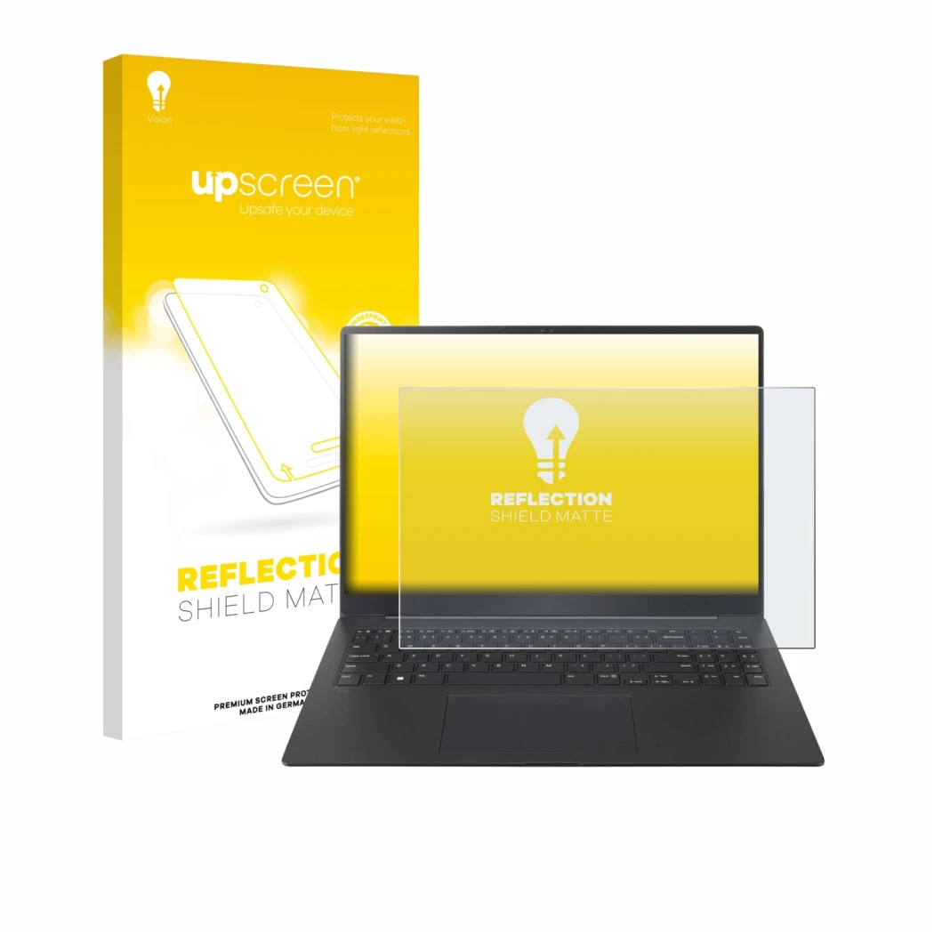 Front side of a product packaging with the brand logo upscreen. Next to it is the device LG gram Pro 16 2025 shown with the co