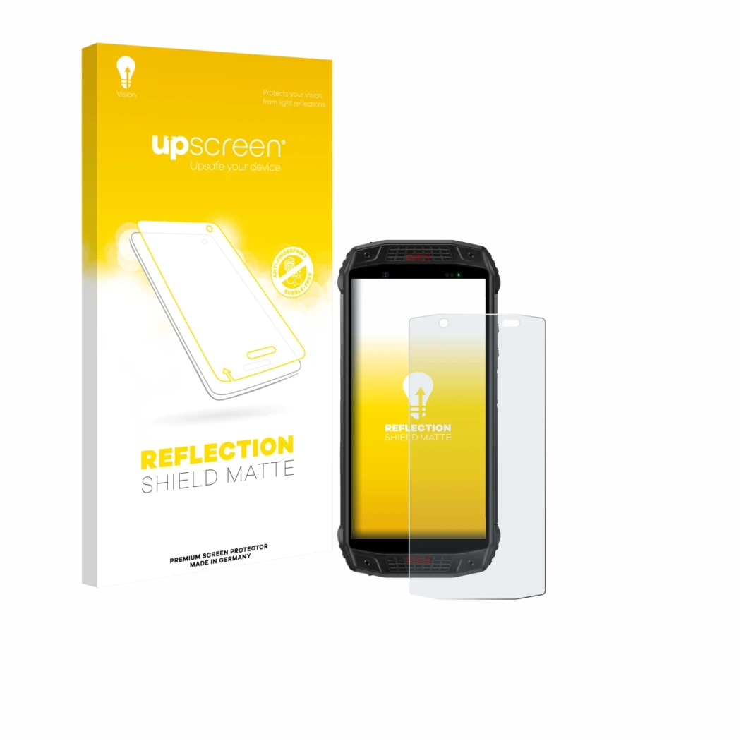 Front side of a product packaging with the brand logo upscreen. Next to it is the device Ulefone Armor 15 shown with the corre