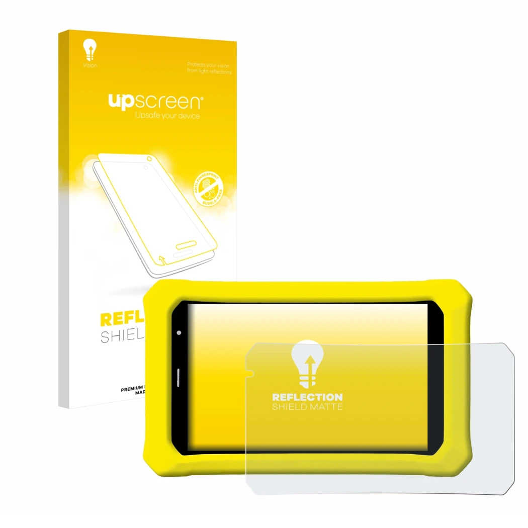 Front side of a product packaging with the brand logo upscreen. Next to it is the device Clementoni Clempad 8