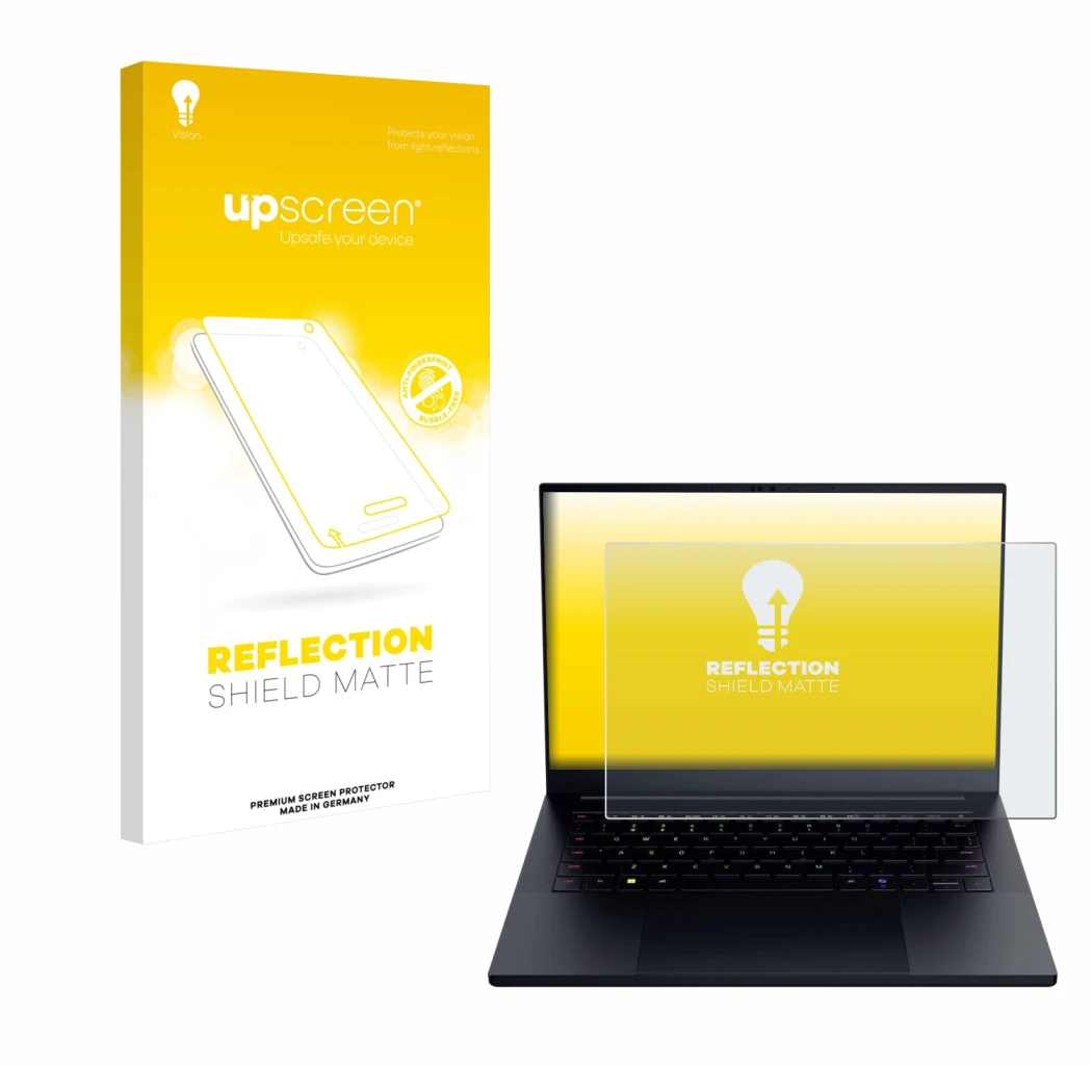 Front side of a product packaging with the brand logo upscreen. Next to it is the device Razer Blade 14 2025 shown with the co