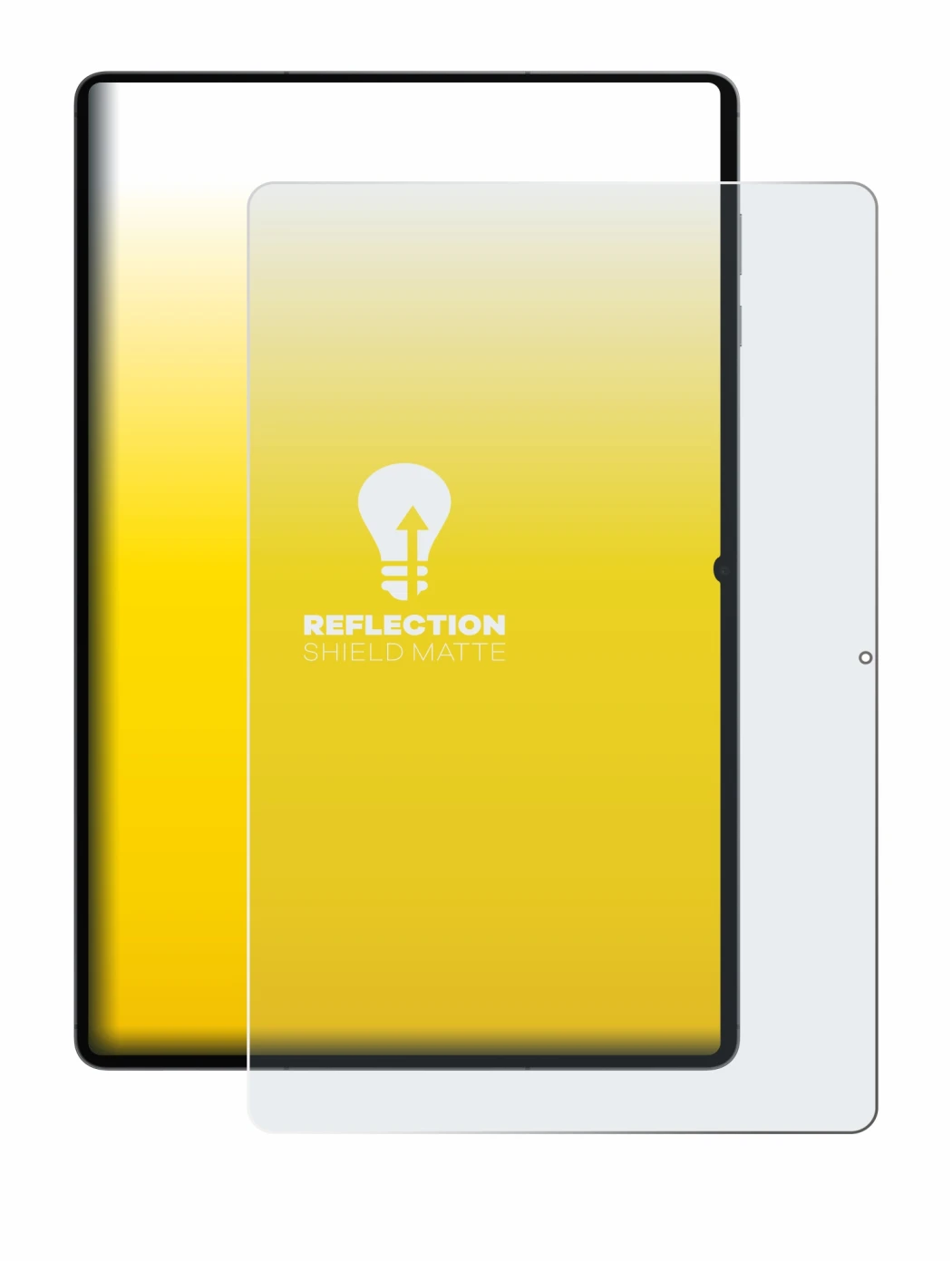 Image of the device Samsung Galaxy Tab S11 Ultra (portrait) with a wide variety of screen protectors.