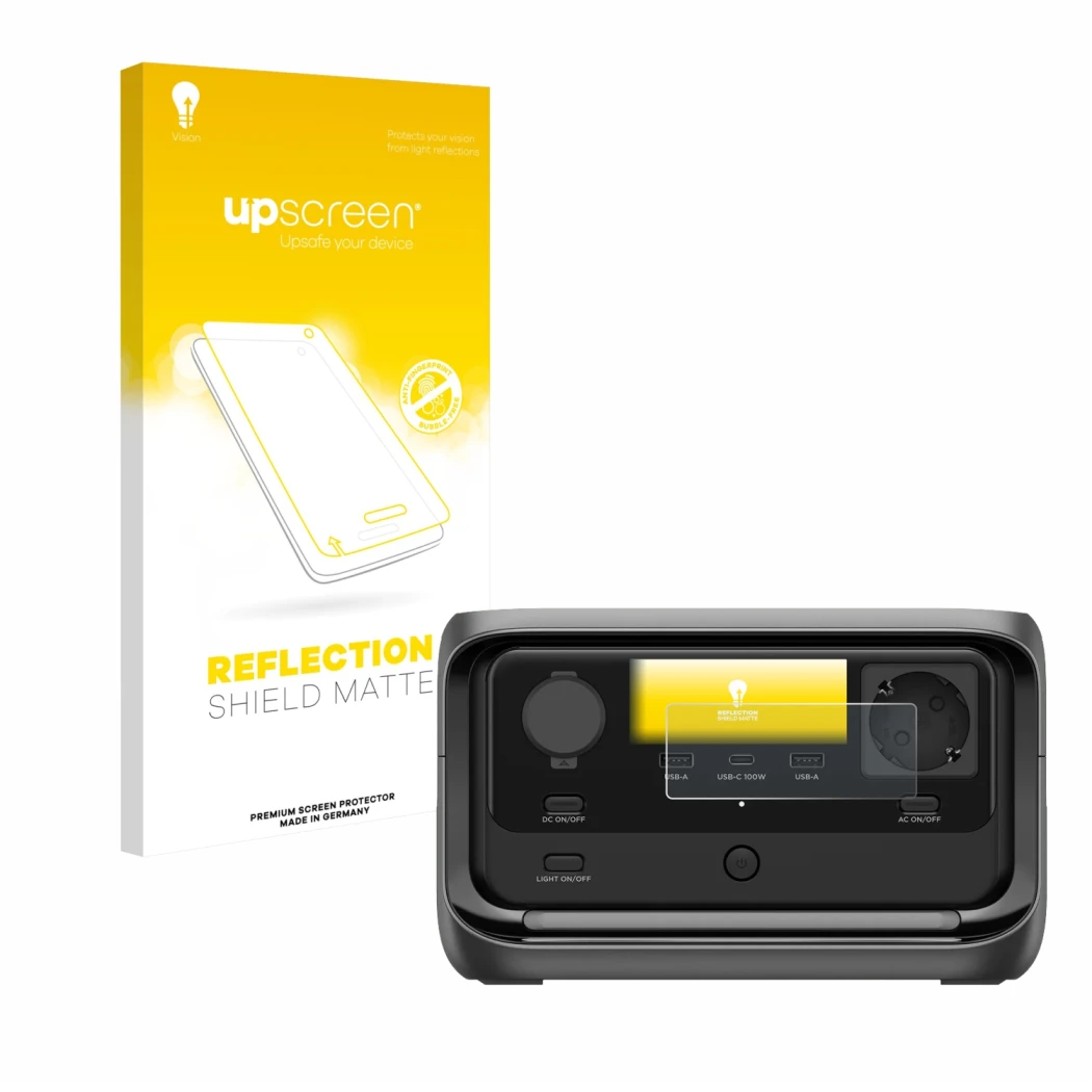 Front side of a product packaging with the brand logo upscreen. Next to it is the device EcoFlow River 3 Plus shown with the c