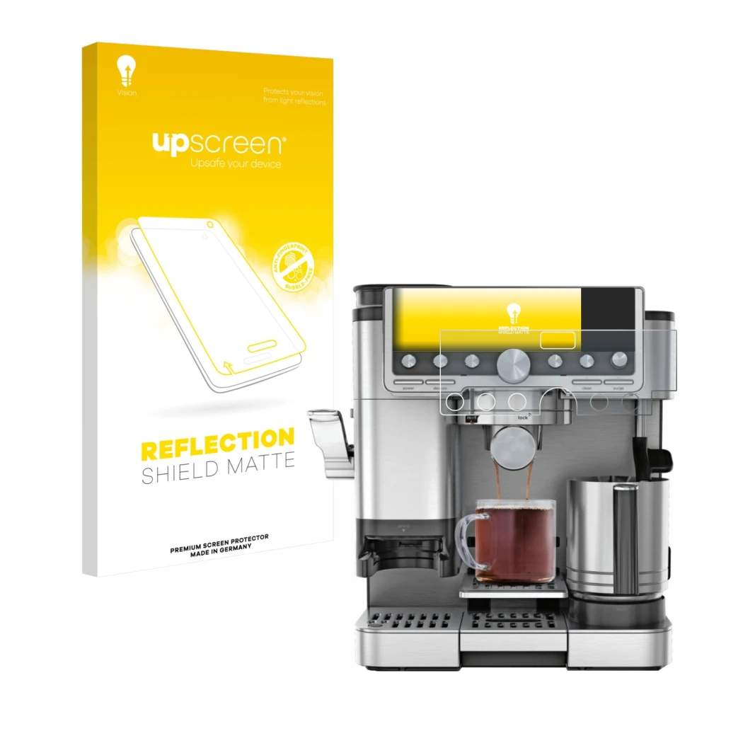 Front side of a product packaging with the brand logo upscreen. Next to it is the device Ninja Luxe Cafe Pro ES701EU shown wit