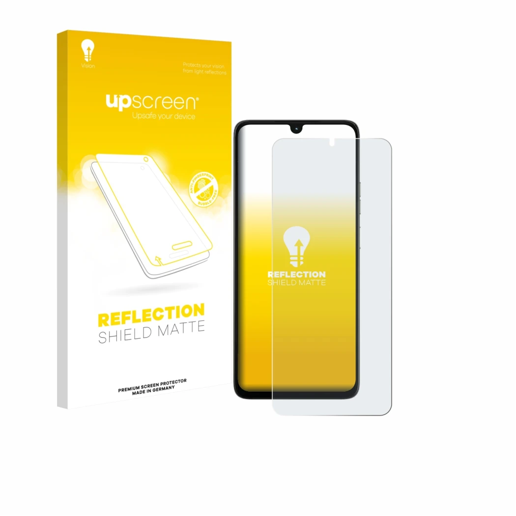 Front side of a product packaging with the brand logo upscreen. Next to it is the device Motorola Moto G06 shown with the corr
