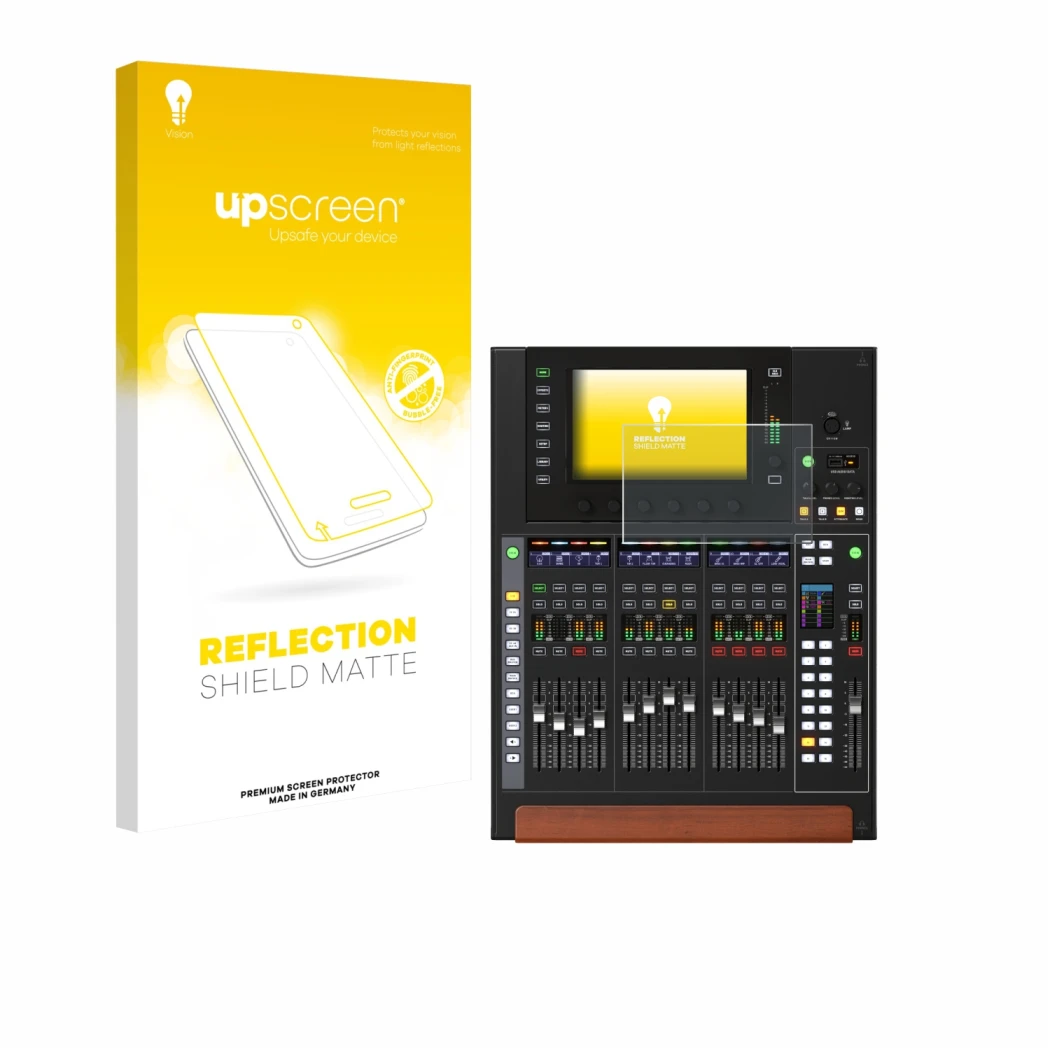 Front side of a product packaging with the brand logo upscreen. Next to it is the device Behringer Wing Compact shown with the