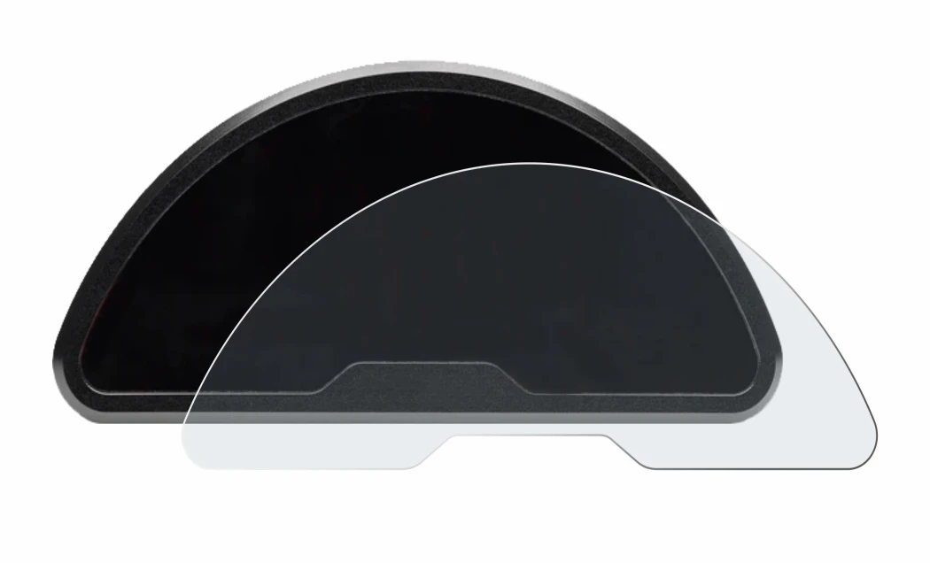 Image of the device motogadget motoscope pro with a wide variety of screen protectors.