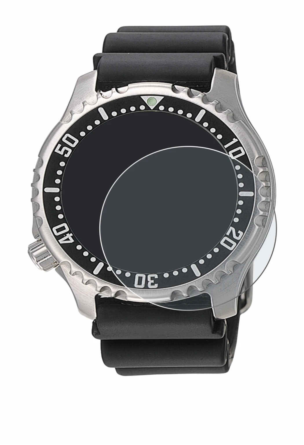 Image of the device Citizen NY0040 with a wide variety of screen protectors.