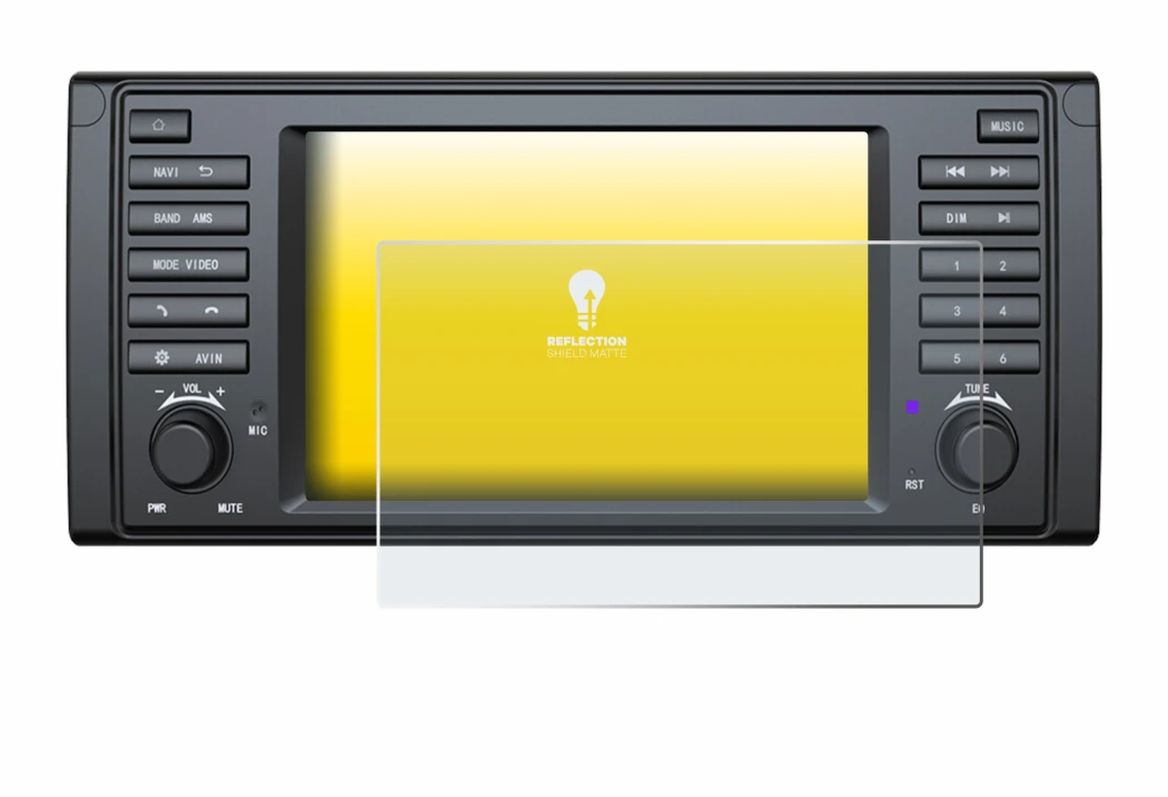 Image of the device Eonon E39A12S with a wide variety of screen protectors.