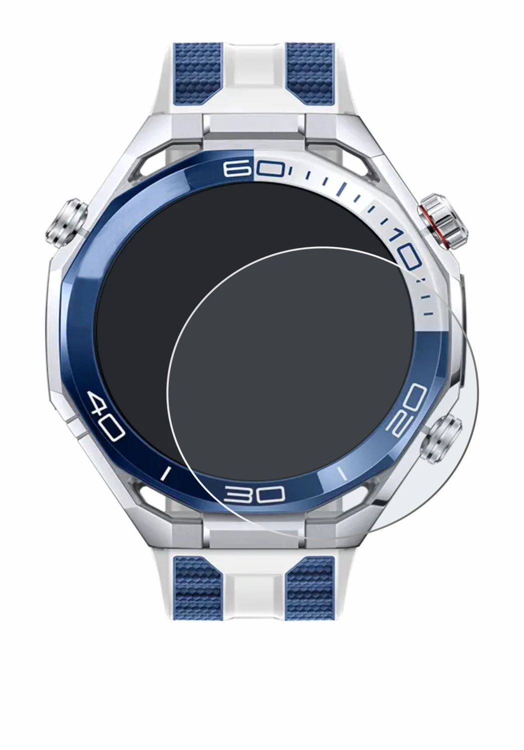 Image of the device Huawei Watch Ultimate 2 Blue with a wide variety of screen protectors.
