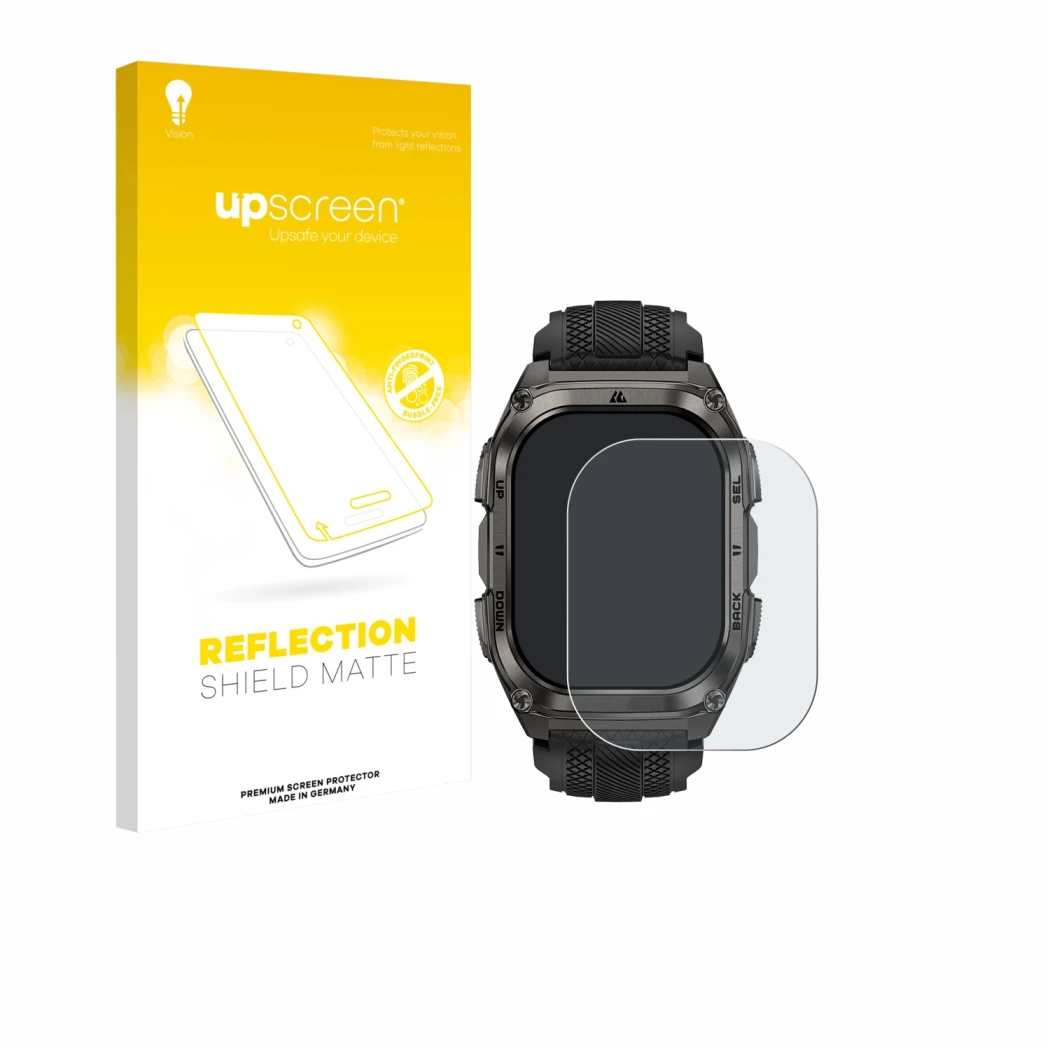 Front side of a product packaging with the brand logo upscreen. Next to it is the device Kospet Tank M4 shown with the corresp