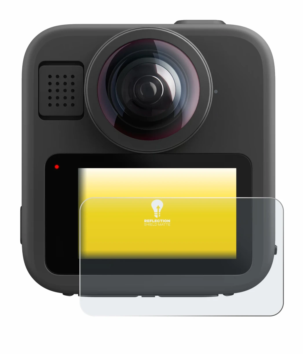 Image of the device GoPro Max 2 with a wide variety of screen protectors.