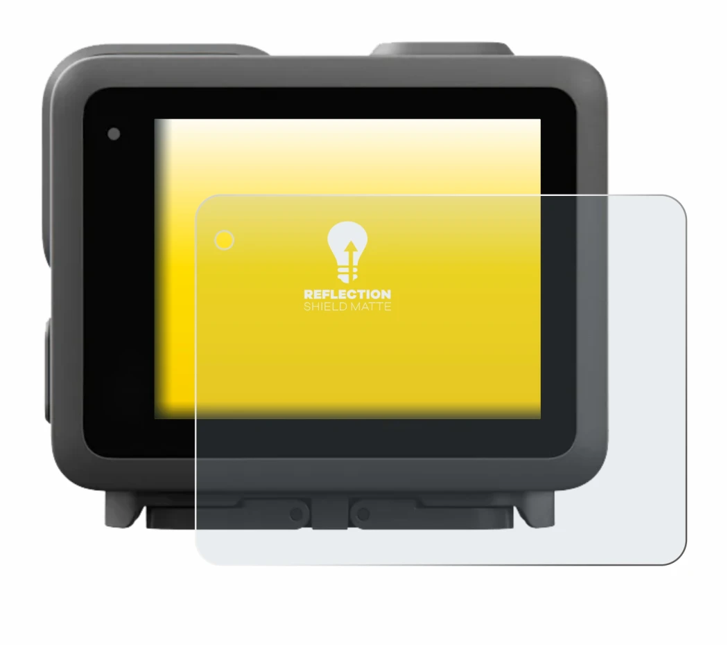 Image of the device GoPro Lit Hero with a wide variety of screen protectors.