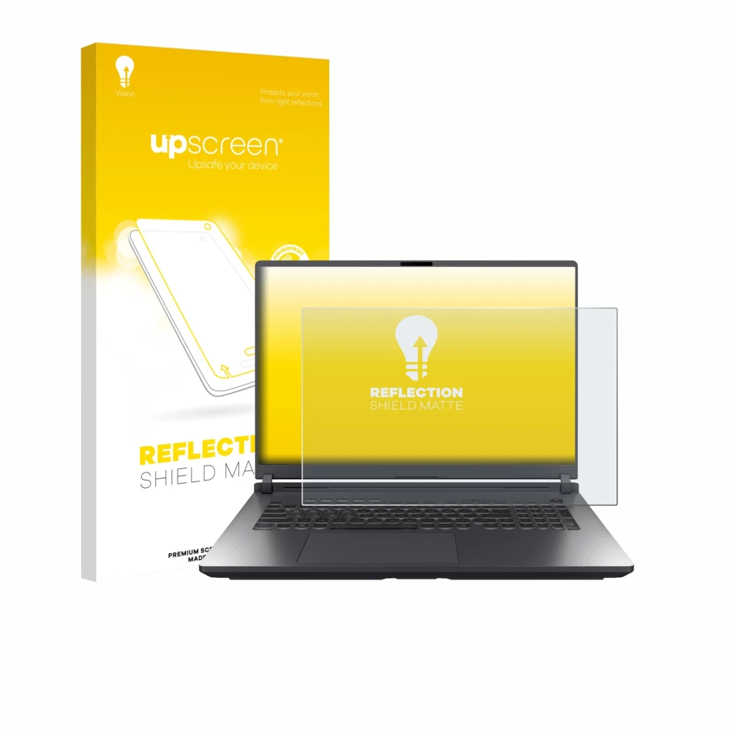 Front side of a product packaging with the brand logo upscreen. Next to it is the device ASUS ROG Strix G18 G815 2025 shown wi